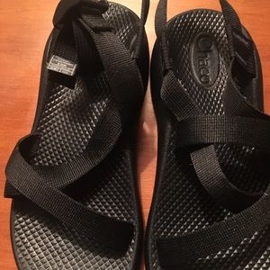 Solid Black Chacos